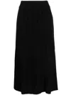 B+ab Elasticated-waistband Cable-knit Midi Skirt In Black