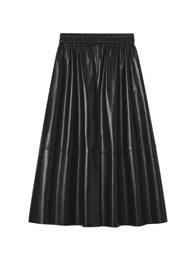 B+ab Elasticated-waist Panelled Midi Skirt In Black