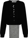 B+ab Embellished Button Cardigan Set In Black