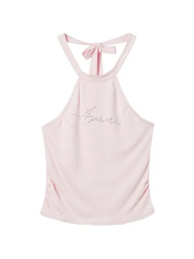 B+ab Embellished Halterneck Top In Pink