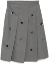 B+ab Embellished Pleated Midi Skirt In Grey