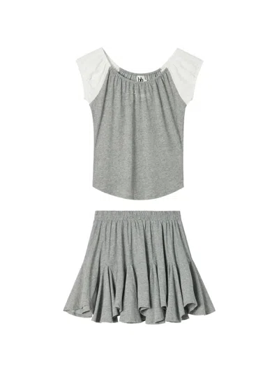 B+ab Embellished Top And Skirt Set In Multi