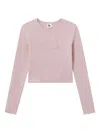 B+ab Embossed Long-sleeve Top In Pink