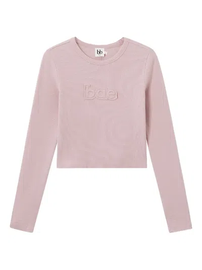 B+ab Embossed Long-sleeve Top In Pink