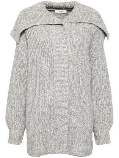 B+ab Exaggerated-collar Cardigan In 灰色