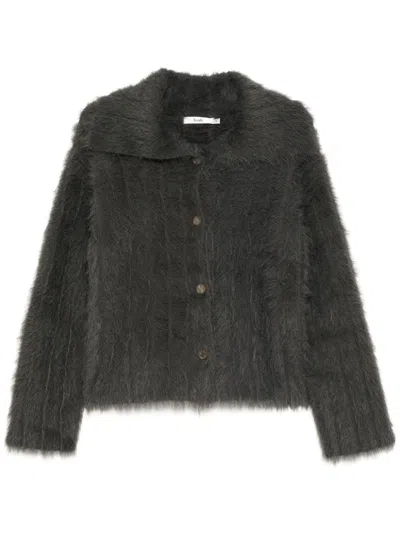 B+ab Exaggerated Collar Cardigan In Grey