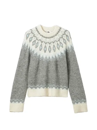 B+ab Fair Isle Knit Sweater In Grau