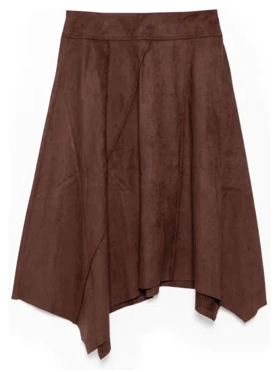 B+ab Faux-leather Skirt In Brown