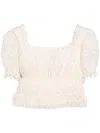 B+ab Floral-lace Cropped Top In White