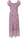 B+ab Floral-print Midi Dress In 紫色