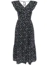 B+ab Floral-print Midi Dress In 蓝色