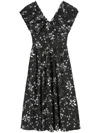 B+ab Floral-print Midi Dress In Black