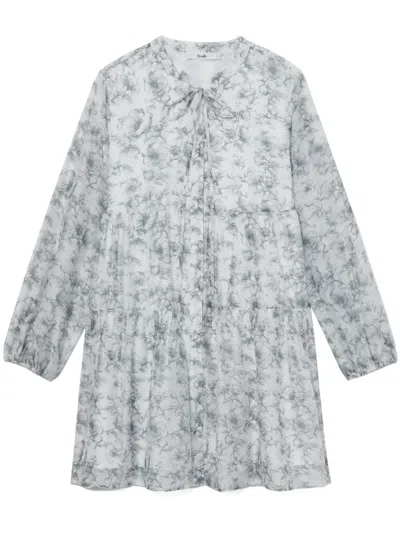 B+ab Floral-print Tiered Dress In Weiss