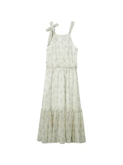 B+ab Floral-print Tiered Midi Dress In Multi