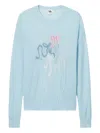 B+ab Frayed-bows Long-sleeves Sweater In Blue