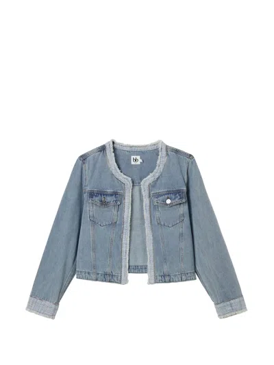 B+ab Fringed Denim Jacket In Blue