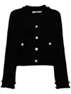 B+ab Fringed V-neck Cardigan In 黑色
