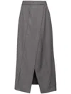 B+ab Front Slit Midi A-line Skirt In Grey