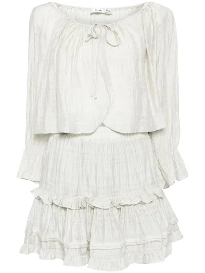 B+ab Fully-ruffled Muslin Co-ord Set In 白色