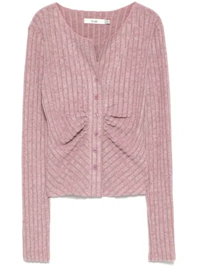 B+ab Gathered-detail Cardigan In 粉色