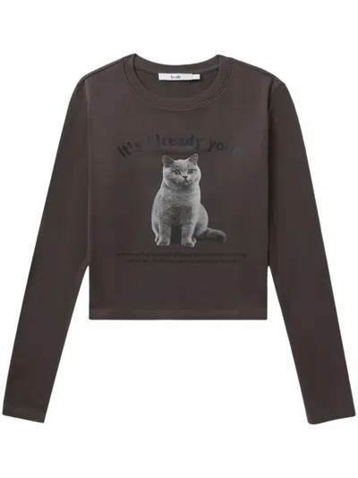 B+ab Graphic-print Cotton Sweatshirt In Braun