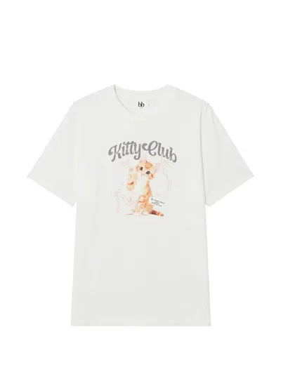 B+ab Graphic-print Drop-shoulder T-shirt In White