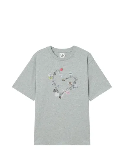 B+ab Heart-print T-shirt In Gray