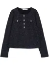 B+ab Henley Knitted Top In Blue