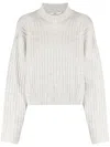 B+ab High-neck Drop-shoulder Jumper In Grey
