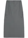 B+ab High-waist Cargo Midi Skirt In 灰色