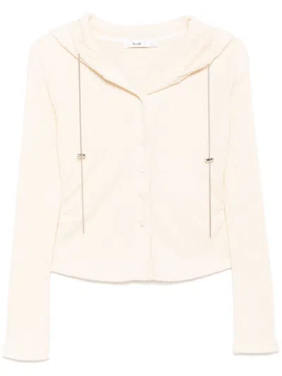 B+ab Hooded Button-up Cardigan In Neutrals