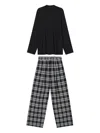 B+ab Hooded Check-print Set In Animal Print