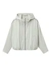 B+ab Hooded Piped-trim Jacket In Gray