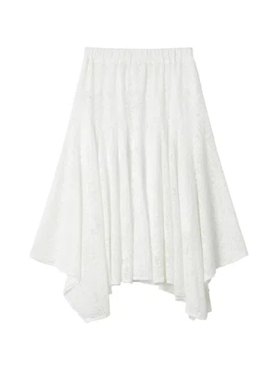 B+ab Lace Handkerchief-hem Midi Skirt In White