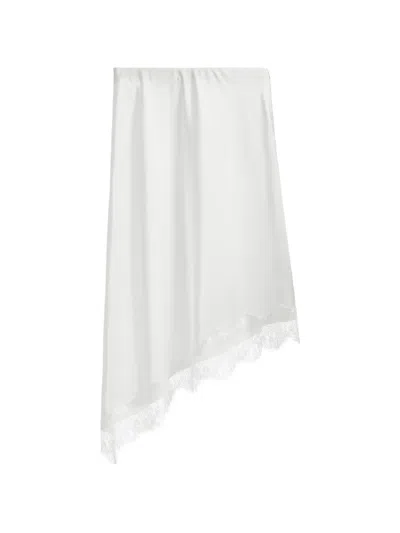 B+ab Lace-trim Asymmetric Midi Skirt In Gray