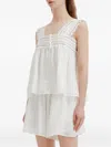 B+ab Lace-trim Button-front Jumpsuit In White