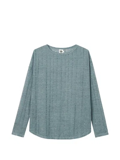 B+ab Ladder-knit Long-sleeve Top In Blue