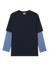 B+ab Layered Cotton T-shirt In Blue