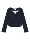 B+ab Layered-detail Side-ruched T-shirt In Blue