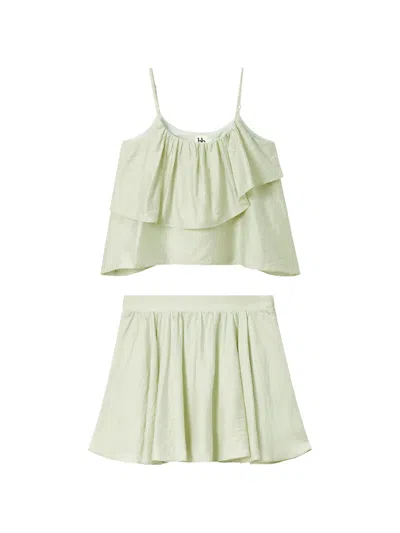 B+ab Layered Mini Shorts Set (set Of Two) In Green