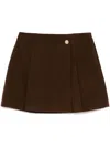 B+ab Logo Embossed Button A-line Skirt In Braun