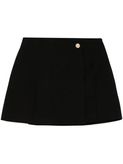 B+ab Logo Embossed Button A-line Skirt In Schwarz