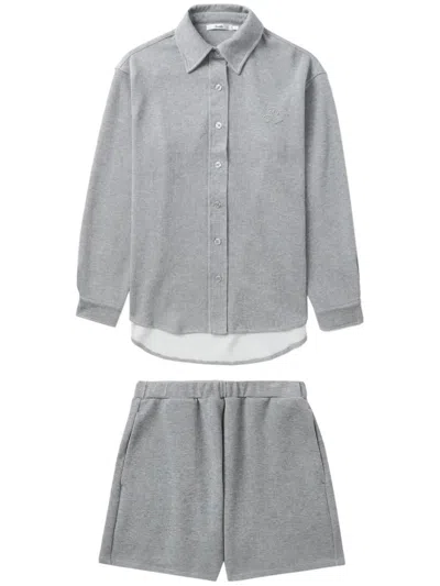 B+ab Logo-embroidered Short Set In Grey