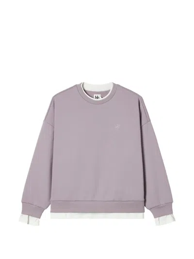 B+ab Logo-embroidered Layered-effect Sweater In Purple