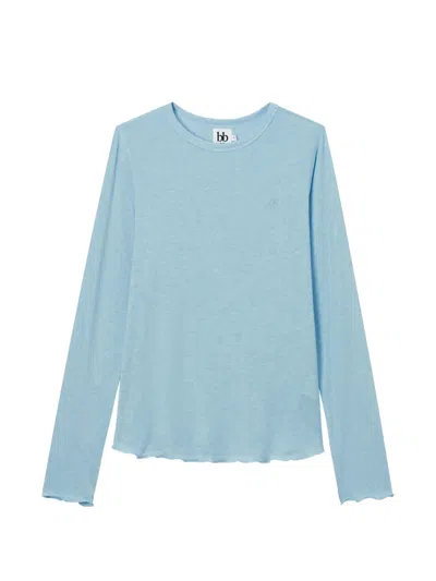 B+ab Logo-embroidered Long-sleeve T-shirt In Blue