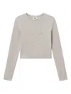 B+ab Long-sleeve Appliqué T-shirt In Gray