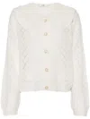 B+ab Long-sleeved Button-up Cardigan In 白色