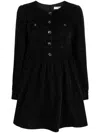 B+ab Metallic-threading Long-sleeve Dress In Black