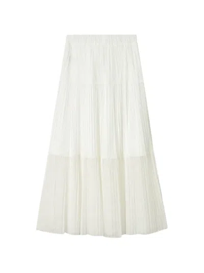 B+ab Mid Tiered Pleated Skirt In White