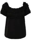 B+ab Off-shoulder Ruffled Blouse In Black